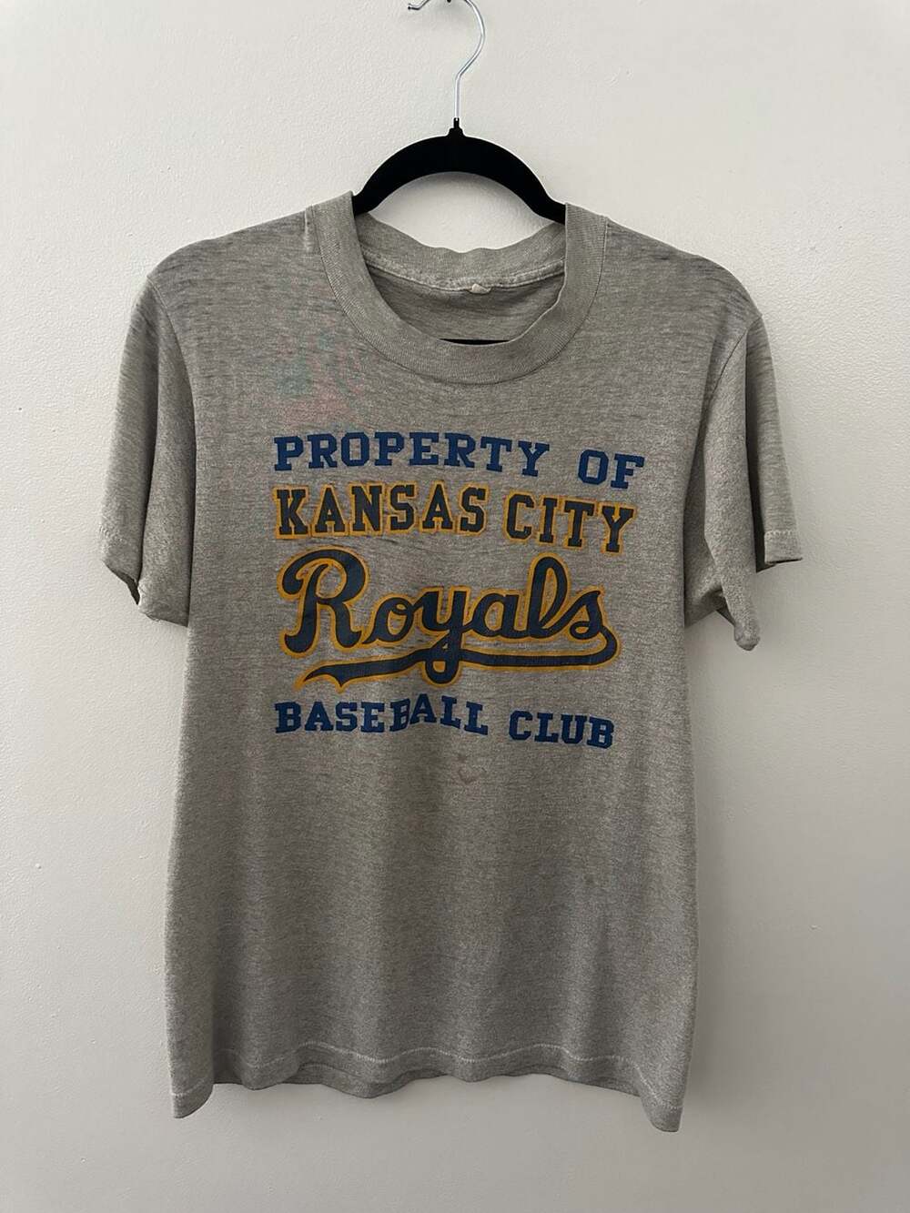 Vintage 80s Kansas City Royals Baseball Club T-Shirt Gray